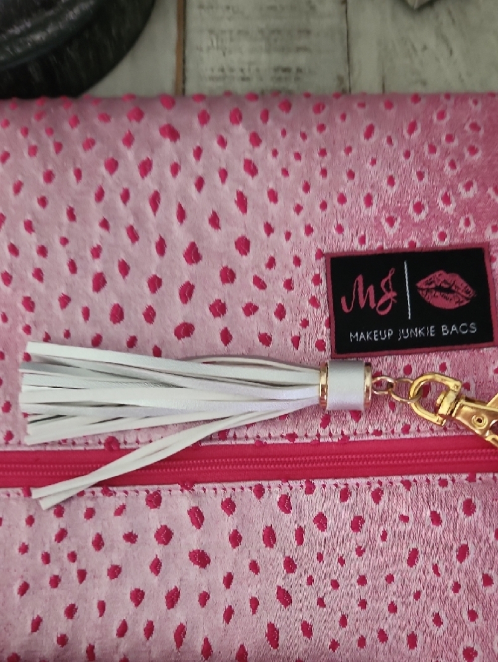 Makeup Junkie Bags Pink Cosmetic Pouch Trio with Tassel - Picture 2 of 11